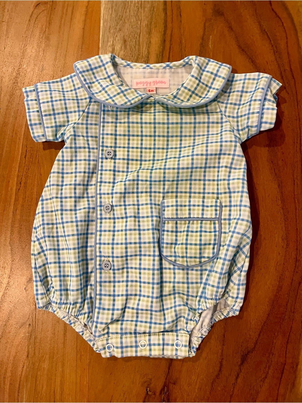 Blue & White Green Baby One-Piece Bubble